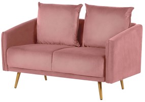 Sofá 2 lugares em veludo rosa MAURA Beliani