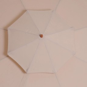 Guarda-sol de madeira, vertical (BASE NÃO INCLUIDA), com 2 telas de poliéster de 180 g/m², diâmetro 2,7 m x 2,6 m de altura, bege
