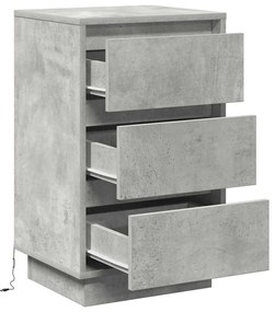 Armário de Canto com LED Cinza Concreto 39x34,5x65 cm Madeira Engenhei