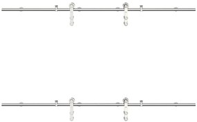 Kit ferragens p/ porta deslizante 183cm aço inoxidável prateado