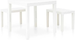Mesa de jardim com 2 bancos plástico branco
