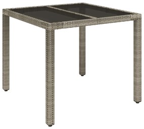 3 pcs conjunto bistrô com almofadões vime PE cinza