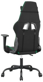 Cadeira gaming massagens couro artificial preto e verde