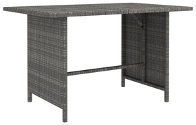 Mesa de jantar para jardim 110x70x65 cm vime PE cinzento