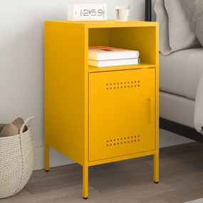 Mesa de cabeceira 36x39x68 cm aço amarelo mostarda
