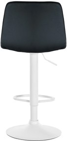 Banco de bar Lex em couro sintético e com estrutura branca 45 x 89-110 x 46 cm Preto