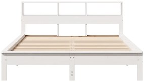 Cama sem colchão 140x190 cm madeira de pinho maciça branco