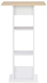 Mesa de bar 60x60x110 cm branco e carvalho sonoma