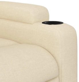 Poltrona de massagens reclinável tecido cor creme