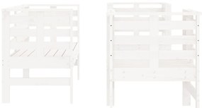 3 pcs conjunto lounge de jardim madeira de pinho maciça branco