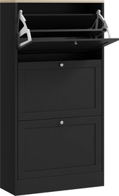 HOMCOM Sapateira Entrada Móvel para 18 Sapatos com 3 Gavetas Basculantes e Prateleiras Ajustáveis 60x23,5x115 cm Preto | Aosom Portugal