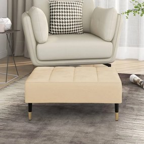 vidaXL Apoio de pés 78x56x32 cm veludo cor creme