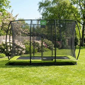 Trampolim retangular de solo Silhouette 244 x 366 cm com rede de segurança - verde