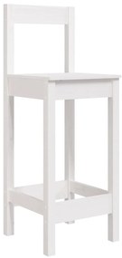 3 pcs conjunto de bar para jardim pinho maciço branco
