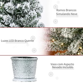 HOMCOM Árvore de Natal Pequena Artificial Ø40x90cm com Luzes LED 116 R