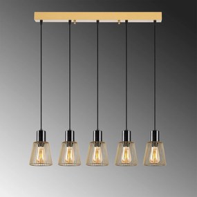 Candeeiro de Teto Kemtel – Ouro Brilhante – 85 x 16 x 115 cm