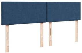 Cama com molas/colchão 200x200 cm tecido azul