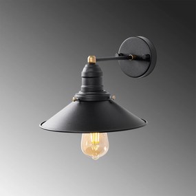 Candeeiro de Parede Conical – Preto Antique – 24 x 27 x 20 cm