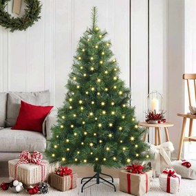 vidaXL Árvore de Natal Artificial com 150 LEDs Verde 150 cm PE e PVC