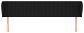 Cabeceira de cama c/ abas tecido 163x23x78/88 cm preto