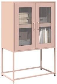 Aparador alto 68x39x107 cm aço rosa