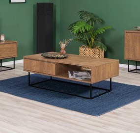 Conjunto de Mobiliário de Sala Laxus – Nogueira/Preto – 90x39x40 cm