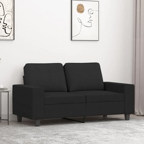 Sofá de 2 lugares tecido 120 cm preto