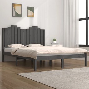 vidaXL Estrutura de cama 120x200 cm madeira de pinho maciça cinzento
