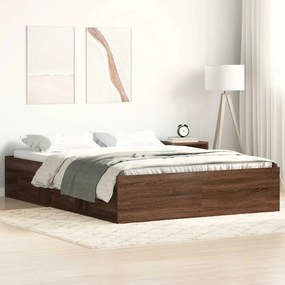 Estrutura de cama 140x190 cm carvalho castanho