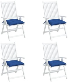 Almofadões de cadeira 4 pcs 40x40x7 cm tecido oxford azul