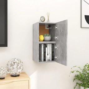 vidaXL Móvel de TV de parede 2 pcs 30,5x30x30 cm cinzento cimento