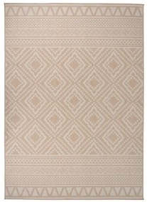 vidaXL Tapete de tecido plano p/ exterior 120x170 cm riscas castanhas