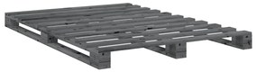 Estrutura de cama com cabeceira 140x200 cm pinho maciço cinza