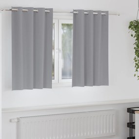 vidaXL Cortinas 2 pcs Cinzento-claro 140 x 140 cm Poliéster