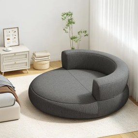 Sofá insuflável 160 x 164 x 61,5 cm com capa removível Área espaçosa para se deitar e braços largos cinzento