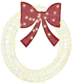 vidaXL Guirlanda com 60 LEDs Branco quente 76 x 8.5 x 76 cm Acrílo