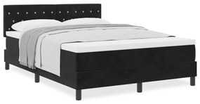 Cama Box Spring vidaXL com Colchão Preto 140x200 cm Veludo