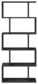 Estante divisória 5 níveis 70x24x161 cm derivados madeira preto