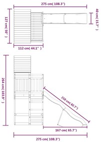 Conjunto de brincar para exterior madeira de pinho impregnada