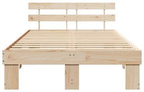 Estrado de Cama com Cabeceira 120x190 cm Madeira Maciça de Pinho