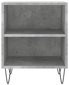 Mesas cabeceira 2pcs 40x30x50cm derivados madeira cinza-cimento