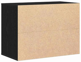 Chest of Drawers de Canto em Carvalho Preto 80x41x58 cm Madeira Engenh