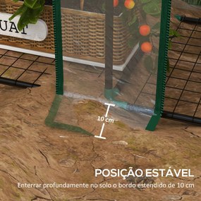 Estufa de Jardim de 3 Níveis Estufa de Terraço com Prateleiras Teto In