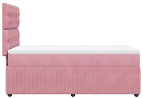 Cama com molas/colchão 90x190 cm veludo rosa