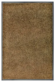 Tapete de porta lavável 60x90 cm castanho