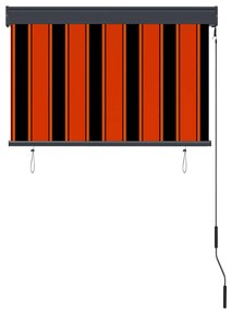Estore de rolo para exterior 100x250 cm laranja e castanho