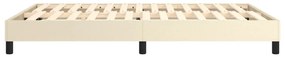 Estrutura de cama 140x190 cm couro artificial cor creme