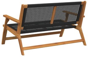Banco de Jardim Preto 122x76x73,5 cm Madeira Sólida de Acácia