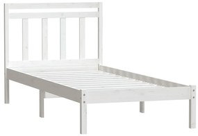 Estrutura de cama 90x200 cm pinho maciço branco