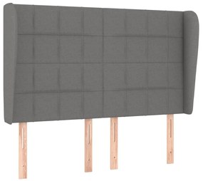 Cama com molas/colchão 140x190 cm tecido cinzento-escuro